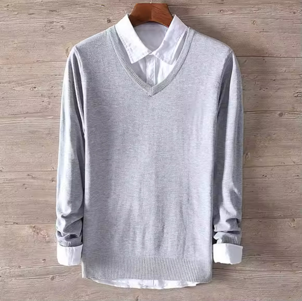 V-Neck Cotton Sweater