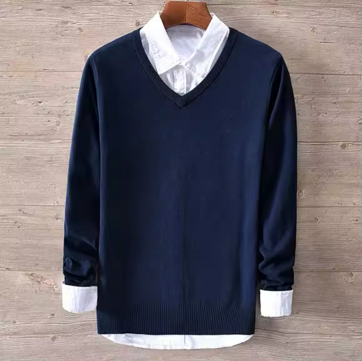 V-Neck Cotton Sweater