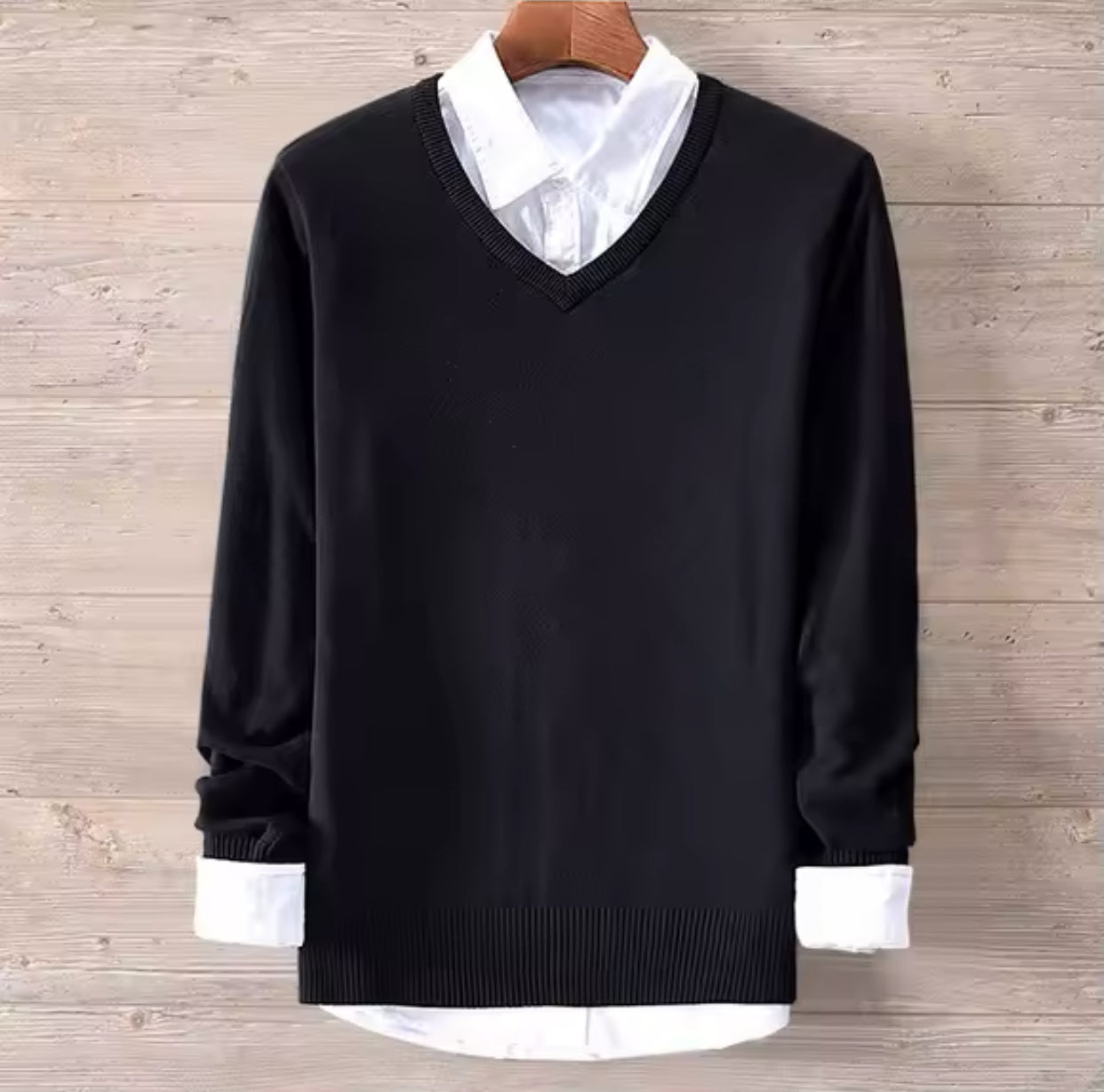 V-Neck Cotton Sweater