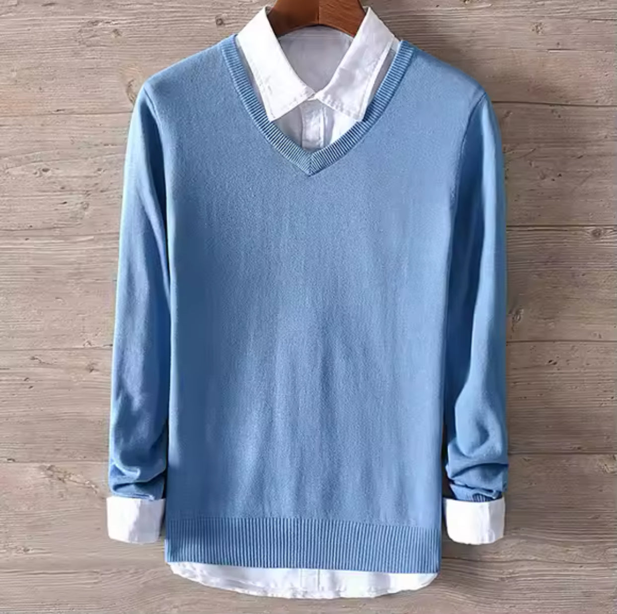 V-Neck Cotton Sweater